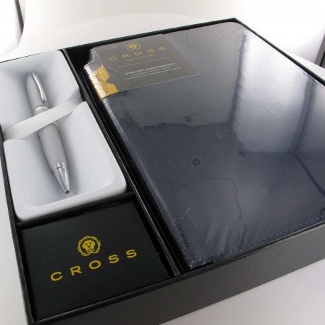 Coffret Stylo Bille Cross® Calais Acier + Carnet A5 Noir Cross® Coffret Stylo Bille Cross® Calais Acier + Carnet A5 Noir Cross®