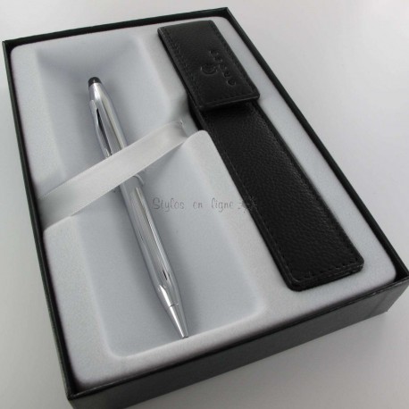 Coffret Stylo Bille Cross® Century II + Etui cuir Cross® Noir Coffret Stylo Bille Cross® Century II + Etui cuir Cross® Noir