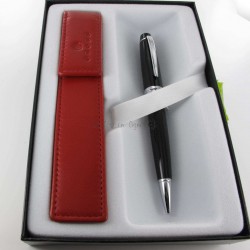 Coffret Stylo Bille Cross® Bailey Noir + Etui cuir Cross® Rouge