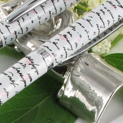 Parure stylos Plume & Bille Oberthur® "Syllabe" Blanche