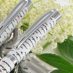 Parure stylos Plume & Bille Oberthur® "Syllabe" Blanche