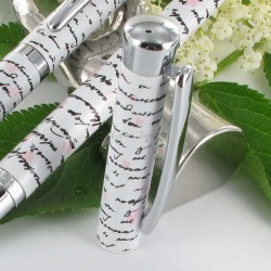 Parure stylos Plume & Bille Oberthur® "Syllabe" Blanche