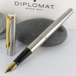 Stylo Plume Diplomat® Traveller Acier Doré