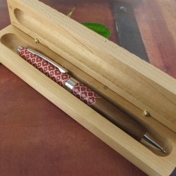 Stylo Bille Oberthur® "Sintra" Bois de noyer Sérigraphié Rouge