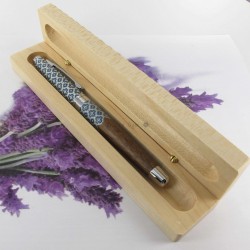 Stylo Roller Oberthur® "Sintra" Bois de noyer Sérigraphié Bleu