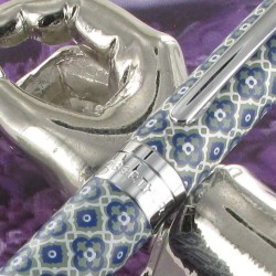 Stylo Roller Oberthur® "Sintra" Bois de noyer Sérigraphié Bleu
