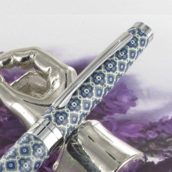 Stylo Roller Oberthur® "Sintra" Bois de noyer Sérigraphié Bleu