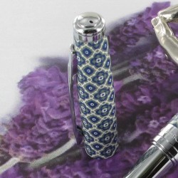 Stylo Roller Oberthur® "Sintra" Bois de noyer Sérigraphié Bleu