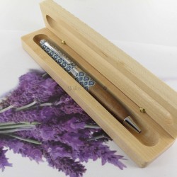 Stylo Bille Oberthur® "Sintra" Bois de noyer Sérigraphié Bleu