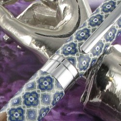 Stylo Bille Oberthur® "Sintra" Bois de noyer Sérigraphié Bleu