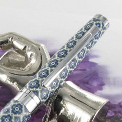 Stylo Bille Oberthur® "Sintra" Bois de noyer Sérigraphié Bleu