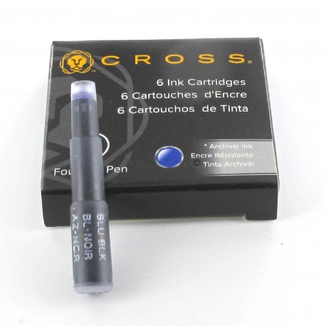 Cartouches d'encre Cross® Bleu-Noir (étui de 6) Cartouches d'encre Cross® Bleu-Noir (étui de 6)