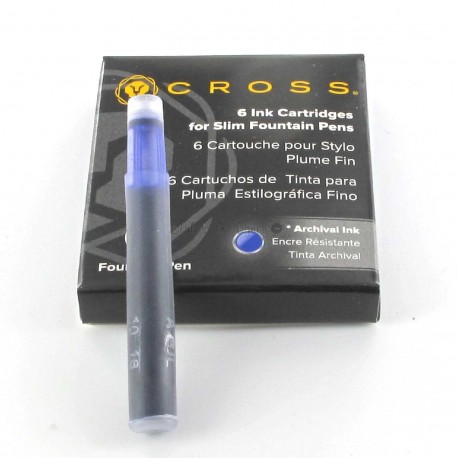 Cartouches d'encre Slim Cross® Bleue (étui de 6) Cartouches d'encre Slim Cross® Bleue (étui de 6)