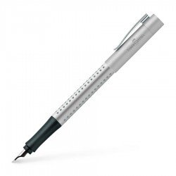 Coffret stylos Plume + Bille Faber Castell® GRIP Argent Mat