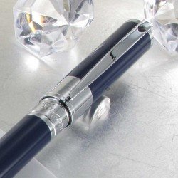 Stylo Roller ST Dupont® D-Initial Bleu Chrome