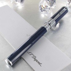 Stylo Roller ST Dupont® D-Initial Bleu Chrome
