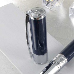 Stylo Roller ST Dupont® D-Initial Bleu Chrome