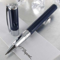 Stylo Roller ST Dupont® D-Initial Bleu Chrome