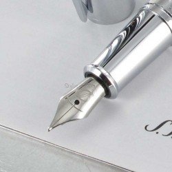 Stylo Plume ST Dupont® D-Initial Noir Chrome