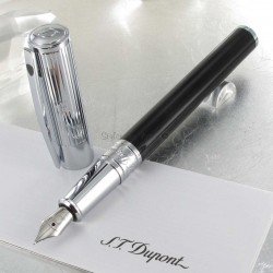 Stylo Plume ST Dupont® D-Initial Noir Chrome