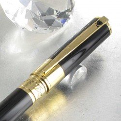 Stylo Roller ST Dupont® D-Initial Noir Doré