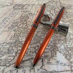 Parure de Stylos Plume & Bille Enzo Varini® "Frise" Orange Irisé