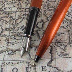 Parure de Stylos Plume & Bille Enzo Varini® "Frise" Orange Irisé