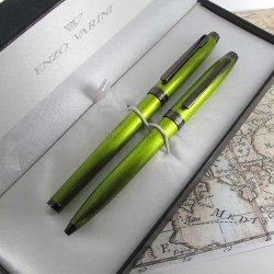 Parure de Stylos Plume & Bille Enzo Varini® "Frise" Vert Irisé
