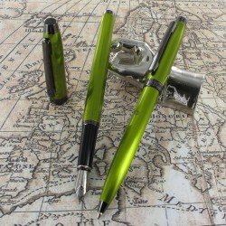 Parure de Stylos Plume & Bille Enzo Varini® "Frise" Vert Irisé