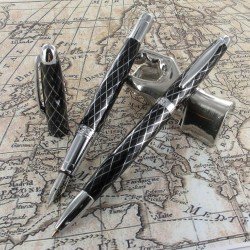 Parure de Stylos Plume & Bille Enzo Varini® "Arlecchino" Noir