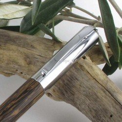 STYLO PLUME "Ambition"bois de cocotier,attributs chromés