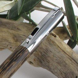 STYLO ROLLER "Ambition"bois de cocotier,attributs chromés