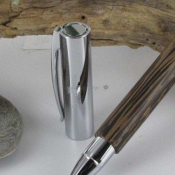 STYLO ROLLER "Ambition"bois de cocotier,attributs chromés