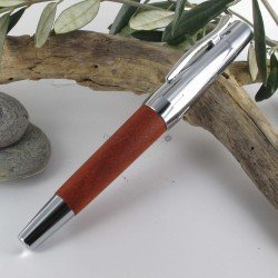 9-STYLO ROLLER en Bois de poirier et Métal chromé (automne)