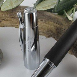STYLO ROLLER "e-motion" moka (poirier brun foncé) ,métal chromé