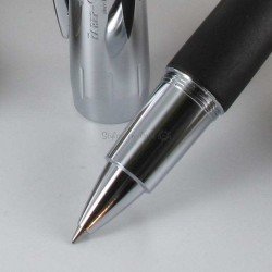 STYLO ROLLER "e-motion" moka (poirier brun foncé) ,métal chromé