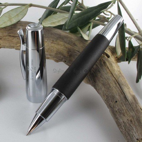 STYLO ROLLER "e-motion" moka (poirier brun foncé) ,métal chromé STYLO ROLLER "e-motion" moka (poirier brun foncé) ,métal chromé