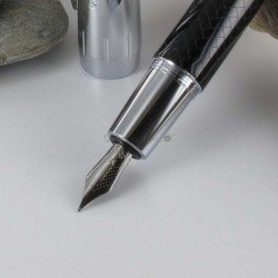 STYLO PLUME "e-motion" parquet noir, résine précieuse
