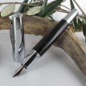 STYLO PLUME "e-motion" parquet noir, résine précieuse
