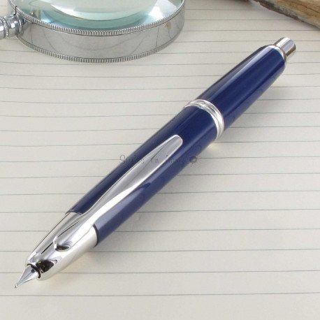 Stylo Plume (M) Capless Pilot® Bleu Laqué et Rhodié Stylo Plume (M) Capless Pilot® Bleu Laqué et Rhodié