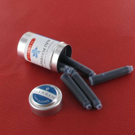 Cartouches d'encre J. Herbin® Bleu Pervenche Boite de 6 Cartouches d'encre J. Herbin® Bleu Pervenche Boite de 6
