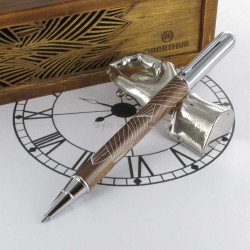 Coffret Stylo Roller Oberthur® "Canopée" Bois de Noyer