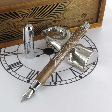 Coffret Stylo Roller Oberthur® "Canopée" Bois de Noyer Coffret Stylo Roller Oberthur® "Canopée" Bois de Noyer