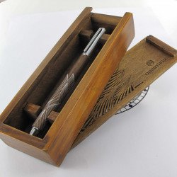 Coffret Stylo Roller Oberthur® "Canopée" Bois de Noyer