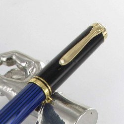 Stylo Plume Pelikan® "Souverain M400" Bleu/Noir à piston et plume Or 14 K