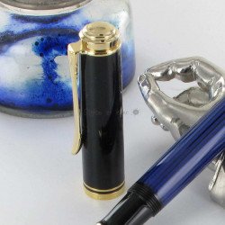 Stylo Plume Pelikan® "Souverain M400" Bleu/Noir à piston et plume Or 14 K