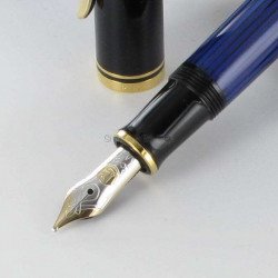 Stylo Plume Pelikan® "Souverain M400" Bleu/Noir à piston et plume Or 14 K