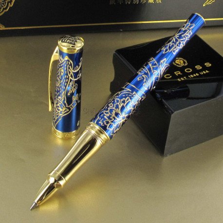 Stylo Roller Cross® "Année du Rat" Laqué Bleu & Or 23 cts Stylo Roller Cross® "Année du Rat" Laqué Bleu & Or 23 cts