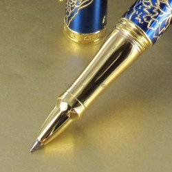 Stylo Roller Cross® "Année du Rat" Laqué Bleu & Or 23 cts