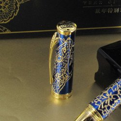 Stylo Roller Cross® "Année du Rat" Laqué Bleu & Or 23 cts